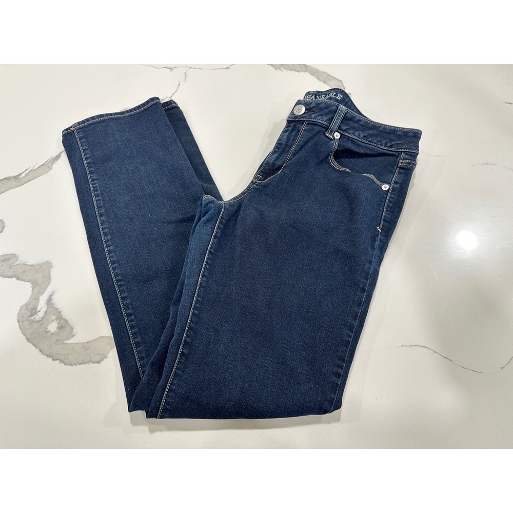 American Eagle Skinny‎ Jeans Womens 14 Long Dark Wash Denim Blue Pants 14L